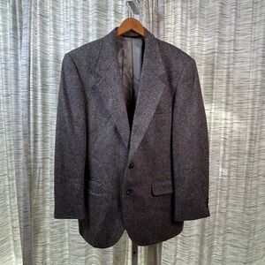 Cricketeer‎ Herringbone Sport Coat Blazer Brown Gray Textured Business Casual